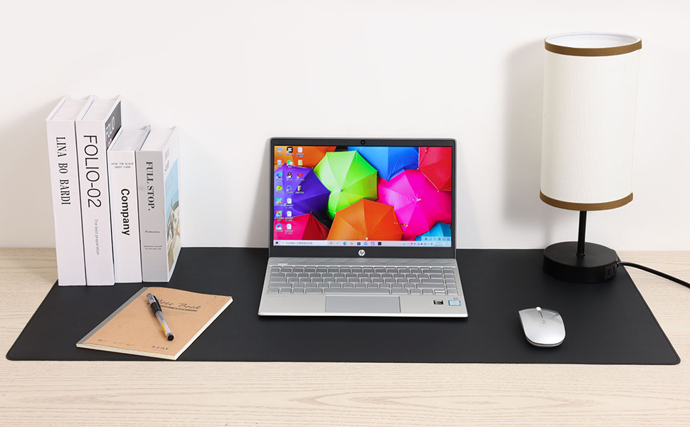 black leather office desktop pad for men