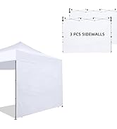 Joramoy Canopy Tent Sidewalls for 10×10 Pop Up Canopy, 3 Pack Instant Canopy Sunwall, Waterproof ...