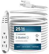 25-Feet 3 Outlet Extension Cord, Kasonic UL Listed, 16/3 SJTW 3-Wire Grounded, 13 Amp 125 V 1625 ...