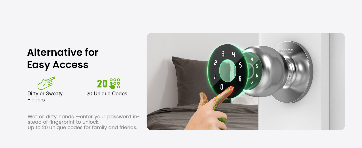 ghome smart door knob for family with code