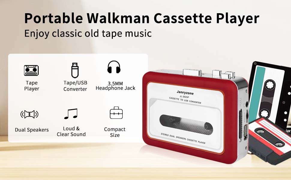 Dual Speaker Pure Stereo &amp;amp;Auto Reverse Cassette Player