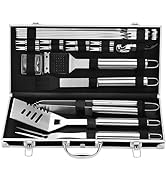 Grilljoy Stainless Steel Grill Tools Set - 22PCS Barbecue Grill Accessories for Outdoor Grill wit...