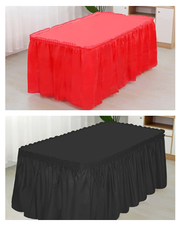 plastic table skirt