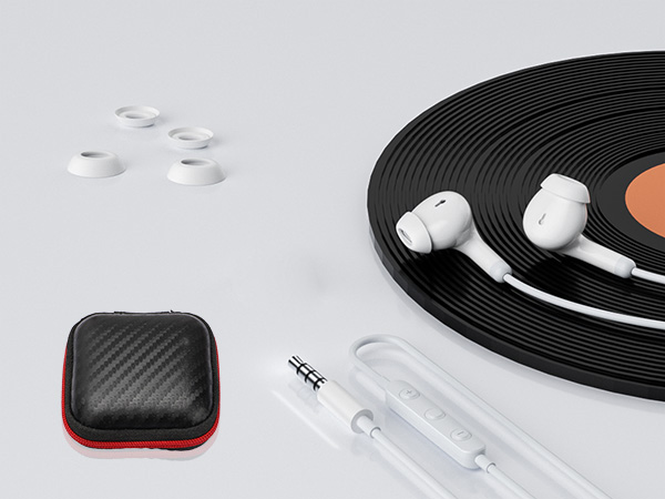 3.5mm Earbuds Hi-Fi Stereo Headphone Bass Wired Earphones with Mic Volume Control for iPhone 6