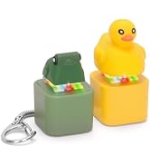 FunisFun Quacking Duck &amp; Croaking Frog Keyboard Fidget Toy Keychain, Rechargeable Duck Frog Fidge...