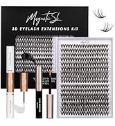 320pc DIY Individual Lash Extensions Kit - 30D &amp; 40D D Curl Lashes, Applicator, Lash Bond &amp; Seal,...