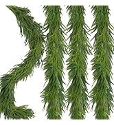 1 Pcs Artificial Norfolk Pine Garlands Christmas, 9 FT Dense Real Touch Winter Pine Garland Ornam...