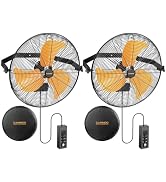 CAMMOO 18 Inch Wall Mount Fan with 600D Oxford Cover, IPX4 Outdoor Fans for Patios Waterproof, Ex...
