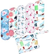 wegreeco Bamboo Reusable Sanitary Pads (Stylish Pattern) - Cloth Sanitary Pads | Light Incontinen...
