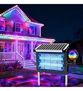 OnBeam Solar Bug Zapper Outdoor with Projector Lights, Mosquito Zapper Waterproof Electric Fly Za...