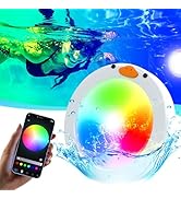 SLARY 10W LED Pool Lights with APP Control,IP68 Waterproof 16 Color Changing LED Lights for Above...