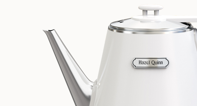 Hazel Quinn 1L Pearl White Small Electric Kettle