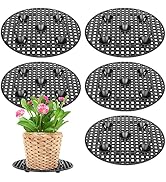 moonoom 6 Pcs Big Potted Plant Stands - 12 Inch Patio &amp; Deck Floor Protector,Plant Level Pot Elev...