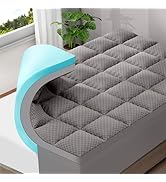 OLANLY Dual-Layer 4 Inch Queen Size Memory Foam Mattress Topper for Back Pain, 2 Inch Cooling Pil...