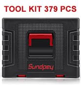 Black tool kit case with red accents displaying '379 PCS' text, featuring a compact design with secure latching system.