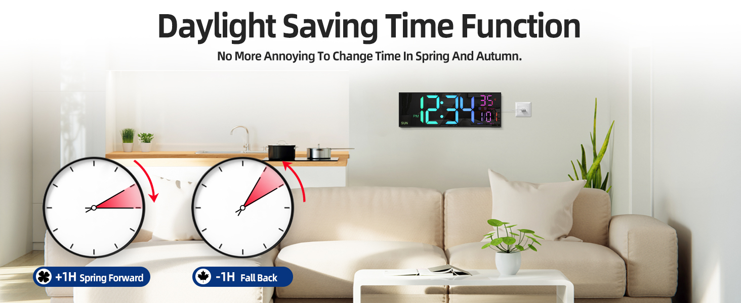 24 hour modern silent big extra large led display digital wall gym clocks