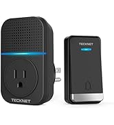 TECKNET Wireless Doorbells for Home, Waterproof Classroom Door Bell Ringer Wireless with 60 Ringt...