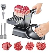 SupMaKin Fresh Meat Slicer, Thickness Adjustable 2 or 4 mm, 17 IN 1 Stainless Steel Manual Meat C...