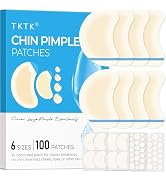 TKTK Chin Pimple Patches (100 Count 6 Sizes), XL Contoured Hydrocolloid Chin Patch 62x42 mm, Larg...