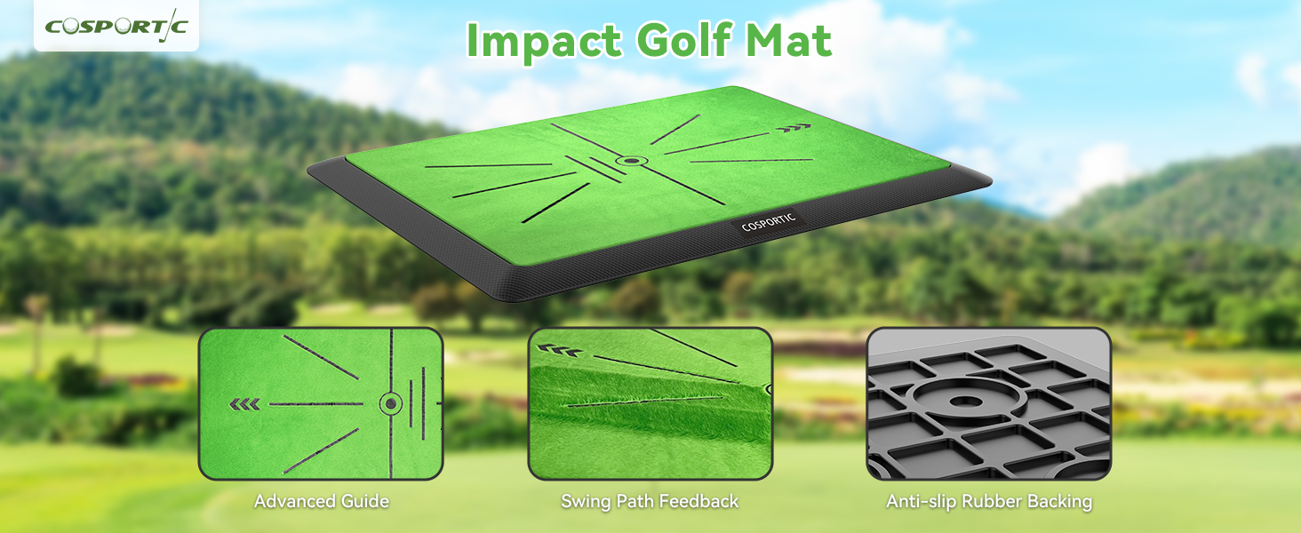 Golf Hitting Mat | Golf Training Mat for Swing | Extra Replaceable Golf Practice Mat