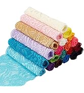BENECREAT 22 Yards 5.9" Wide Fabric Lace Ribbon Elastic Lace Trim for Headbands Garters Wedding B...