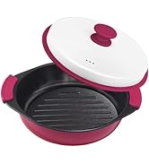 MKYSAIL Microwave Grill Pan,Deep Microwave Crisper|Grill Pot with Grill Marks for Grilling,Frying...