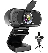 Webcam HD 1080P,Webcam with Microphone, USB Desktop Laptop Camera with 110 Degree Widescreen,Stre...