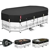 QH.HOME 10x16ft Oval Pool Cover,[Ultimate Windproof &amp; Tear-Resistant Fabric],Snug Fit with Patent...