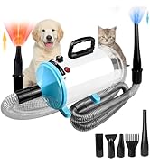Xapigo Dog Vacuum &amp; Dryer for Shedding Grooming,5.2HP/ 3800W Dog Grooming Kit,Adjustable Speed an...