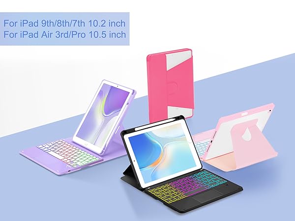 iPad 10.2/10.5 Rotating Keyboard Case - Black-1-1