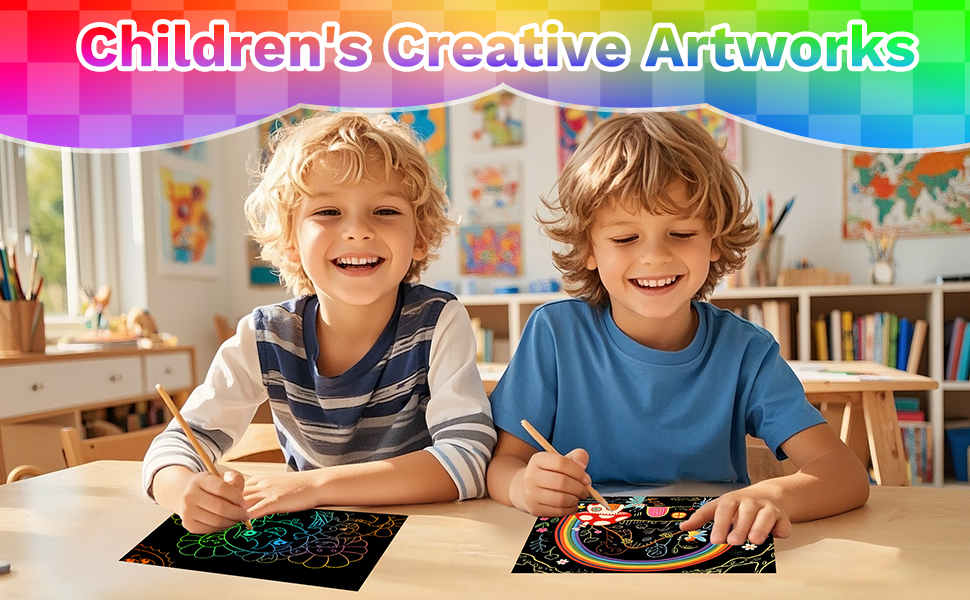 Rainbow Scratch Paper Art Crafts