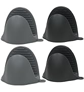 AORTDES Silicone Kitchen Oven Mitts Set, Mini Finger Protector Cooking Pinch Grips Pot Holder Toa...