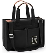 ZORFIN Canvas Tote Bag for Women with Zipper and Pockets Crossbody Work Laptop Book Bag for Trave...