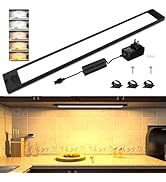 WOBANE Under Cabinet Lighting,24 inch Dimmable Counter Lights for Kitchen,Plug in LED Light Bar f...