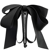 1 Pc Black Bowknot Banana Clip, Satin Ribbon Bow Hair Claw Clips Hairpin, Sweet Cute Vertical Pon...