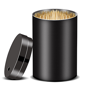 Black toothpick holder