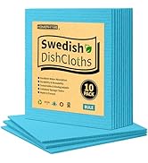 HOMERHYME Swedish Dishcloths, 10 Pack Kitchen Towels Dish Rags, Absorbent Swedish Dish Towels for...