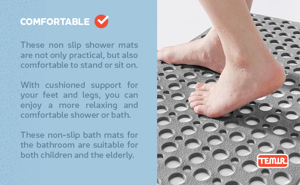 Soft textured surface providing gentle foot massage for senior citizens and young children