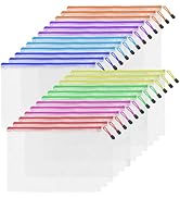 24pcs A4 Mesh Zipper Pouch Bags, Mesh Bags with Zipper Bulk, Pouches for Organization, Clear Stor...