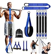 Adjustable Heavy Duty Pull Up Assistance Bands with Fabric Feet and Knee Rest - Pull Up Resistanc...