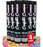 Confetti Cannon Party Poppers [6 Pack], 12 Inch Multicolor Confetti Shooters for We...