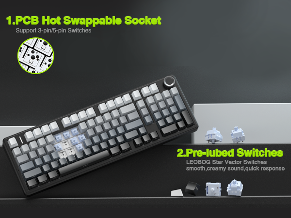 wireless mechanical keyboard creamy sound mechanical keyboard with numpad gaming keyboard AULA