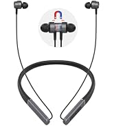 MORMOQUE Neckband Bluetooth Headphones,Wireless Earbuds with Magnetic Switch,Built-in Microphone ...