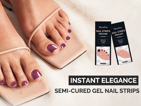 semi cured gel nail strips toe toenails pedi pedicure foot feet polish stickers wraps gift holiday