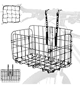 Aikolesa Bike Baskets Folding Front/Rear Bicycle Basket, Removable Separate Adjustable Front Rear...