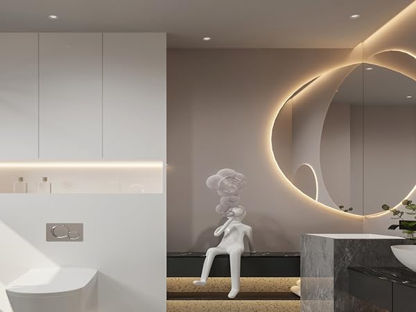 3500K COB LED Strip light for Mirror Lighting, Bendable, Dimmable, Cuttable, Flexible, Durable, 24v