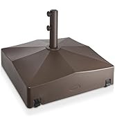 Casafield 131lb Capacity Fillable Mobile Umbrella Base, Heavy Duty Parasol Stand with 4 Wheels fo...