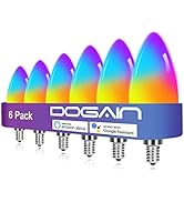 DOGAIN Smart Light Bulbs E12 Base LED Light Bulb Color Changing WiFi-Bluetooth Lights Compatible ...