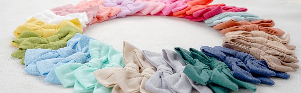 circle hair bows in 20 colors in pairs
