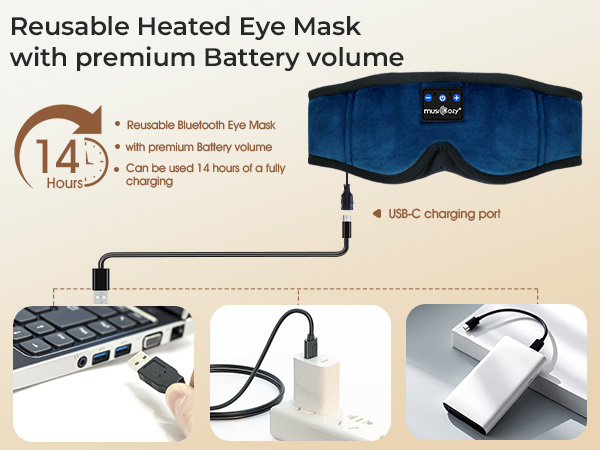Enjoy music with Built-in Bluetooth v5.4 Headphones
